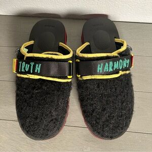 Suicoke x The Elder Statesman Zavo Cab - Black Slide shoe cashmere blend